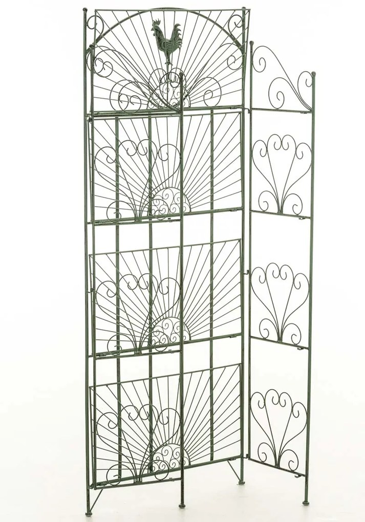 Kovová polica regál Maia - Zelená antik