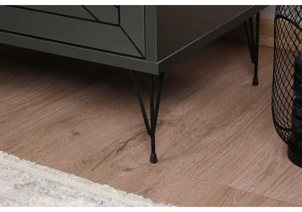 Nočný stolík LUNA 55x50 cm antracit/čierna