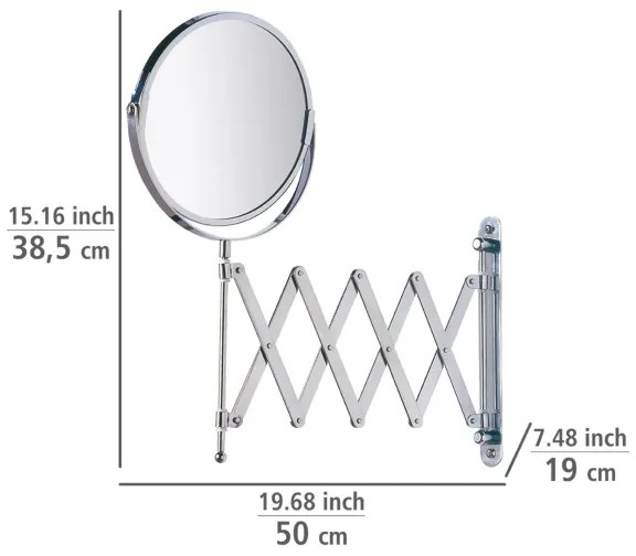 WENKO 15165100 - Kozmetické zrkadlo EXCLUSIVE 19x38,5 cm lesklý chróm