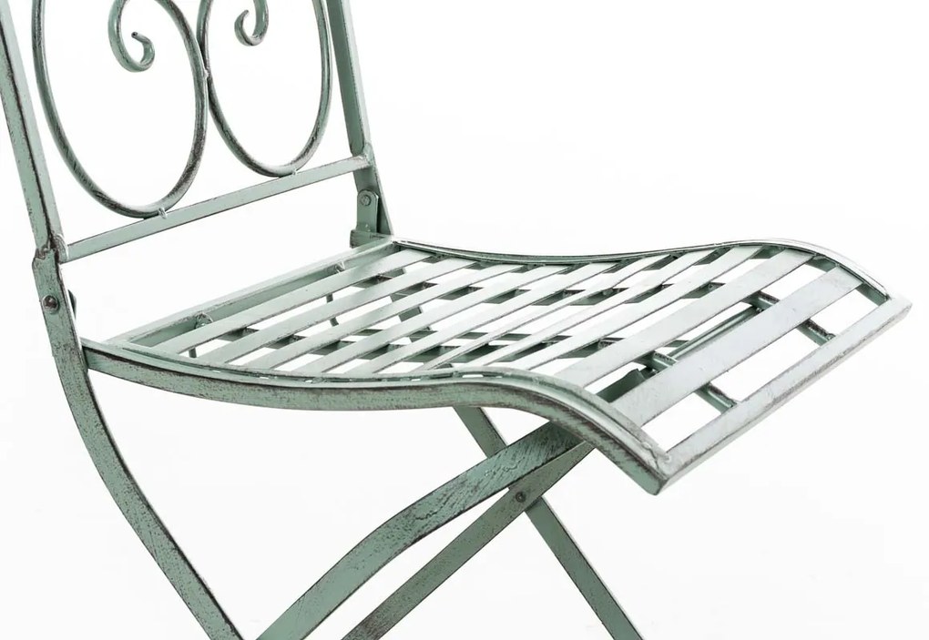 Kovová skladacia stolička Sibell - Zelená antik