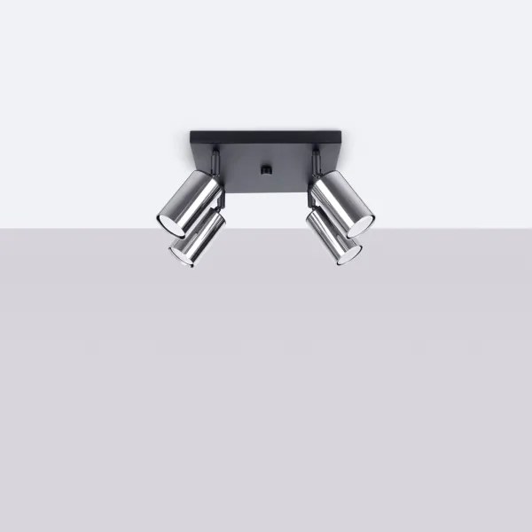 Sollux SL.1370 - Bodové svietidlo WINX 4xGU10/10W/230V čierna/chróm