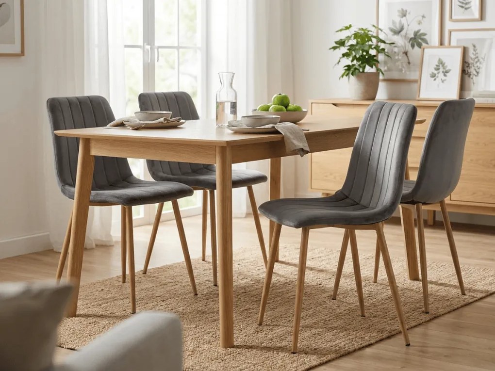 Tmavosivá zamatová stolička LAVA GRAPHITE GRAY