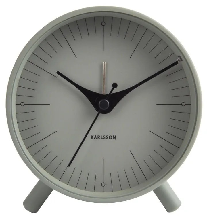 Zelený kovový budík Karlsson Index, ø 11 cm