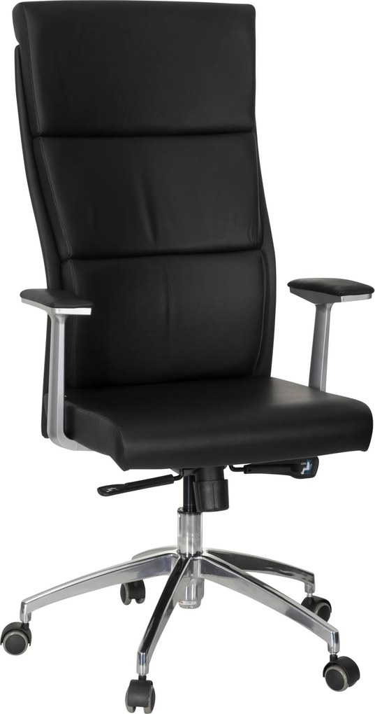 XXXLutz OTOČNÁ STOLIČKA, vzhľad kože, čierna, strieborná MID.YOU - Online Only kancelárie - 001918003401