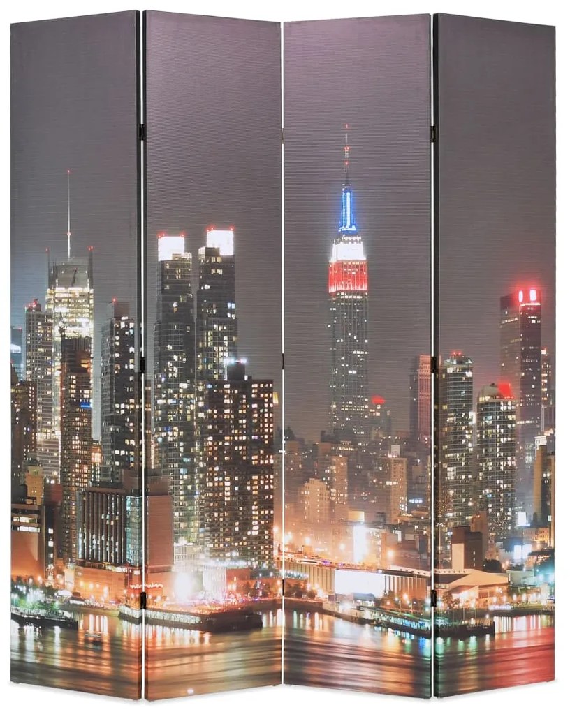 vidaXL Skladací paraván 160x170 cm, potlač nočného New Yorku