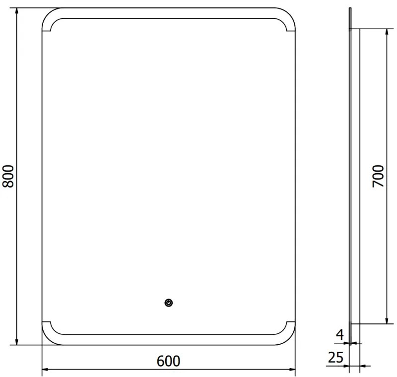 Mexen Nida, LED kúpeľňové zrkadlo s podsvietením 60x80 cm, 6000K, ochrana proti zahmlievaniu, 9806-060-080-611-00
