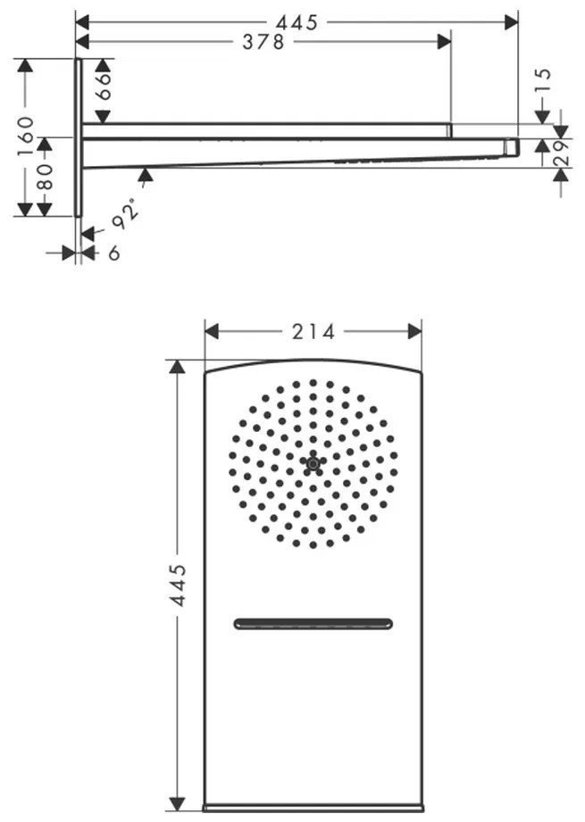 Hansgrohe Raindance Rainfall, hlavová sprcha 180 2jet, chrómová, HAN-28433000