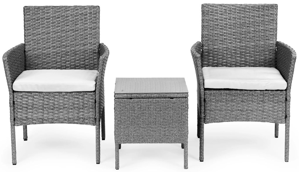 Set záhradného nábytku z technoratanu, sivá, MultiGarden