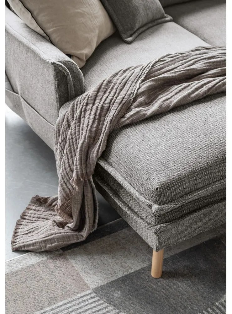 Sivá rozkladacia rohová pohovka (pravý roh/do tvaru "U") Charming Charlie – Miuform