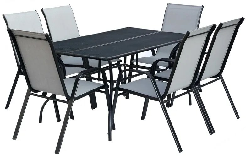 Rojaplast Záhradné kreslo XT1012C kovové - šedá textília