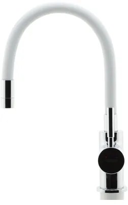 FERRO - Drezová batéria s flexibilným ramienkom lesklý chróm/biela