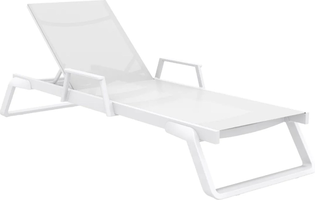 TROPIC ARM záhradné lehátko white/white