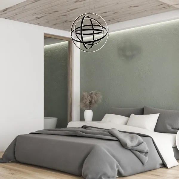 LED Luster na lanku COPERNICUS 1xLED/260W/230V čierna