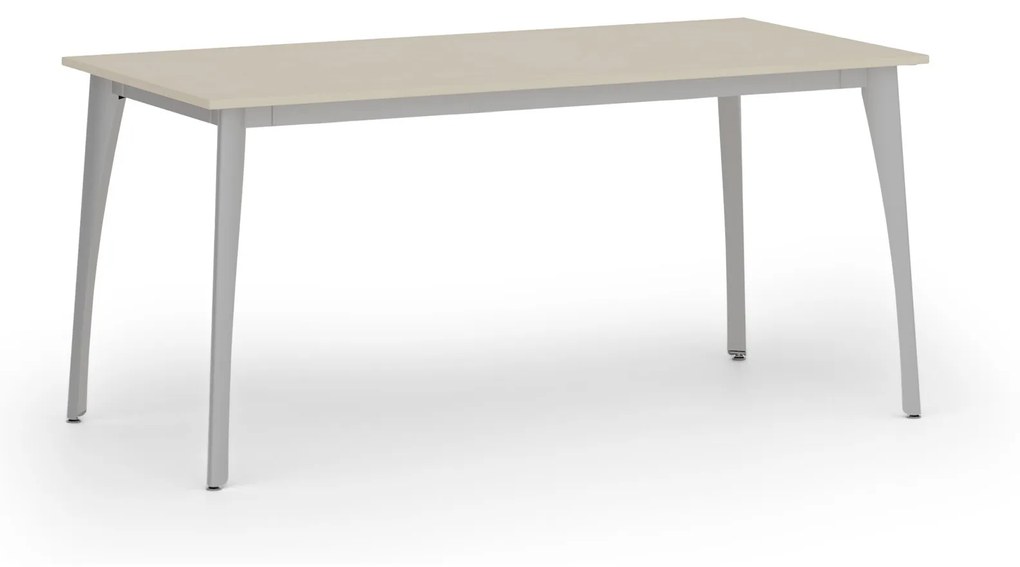 Rokovací stôl PRIMO OMEGA, 1600 x 800 mm, sivá podnož, breza