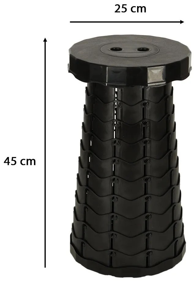 KIK KX4981 Teleskopická skladacia stolička čierna