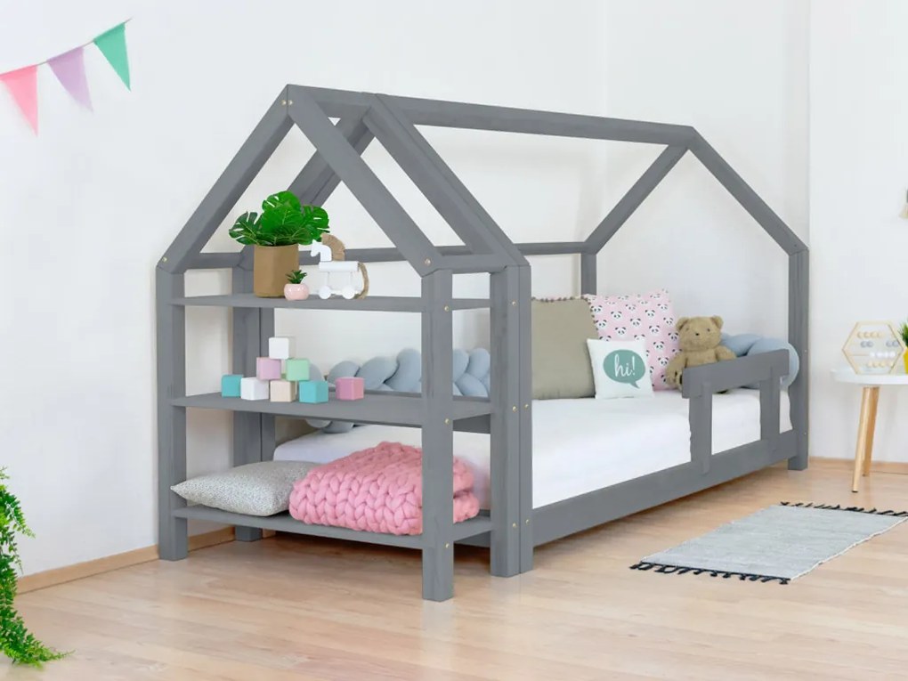 Tmavo sivá domčeková skrinka KTERY pre posteľ Tery 120 cm (pre postel o šírke 120 cm)