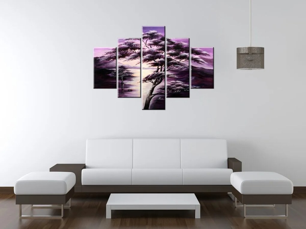 Gario Ručne maľovaný obraz Strom snov - 5 dielny Rozmery: 100 x 70 cm