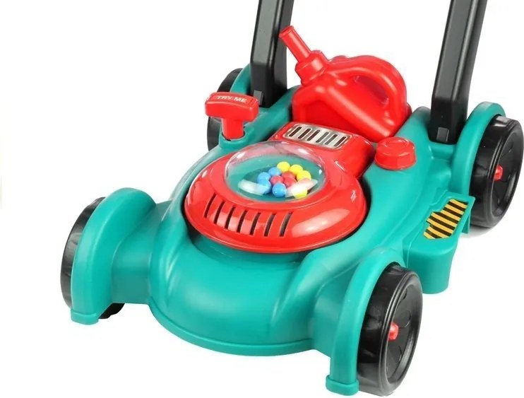 LEAN Toys Záhradnícka súprava s kosačkou a prilbou pre deti