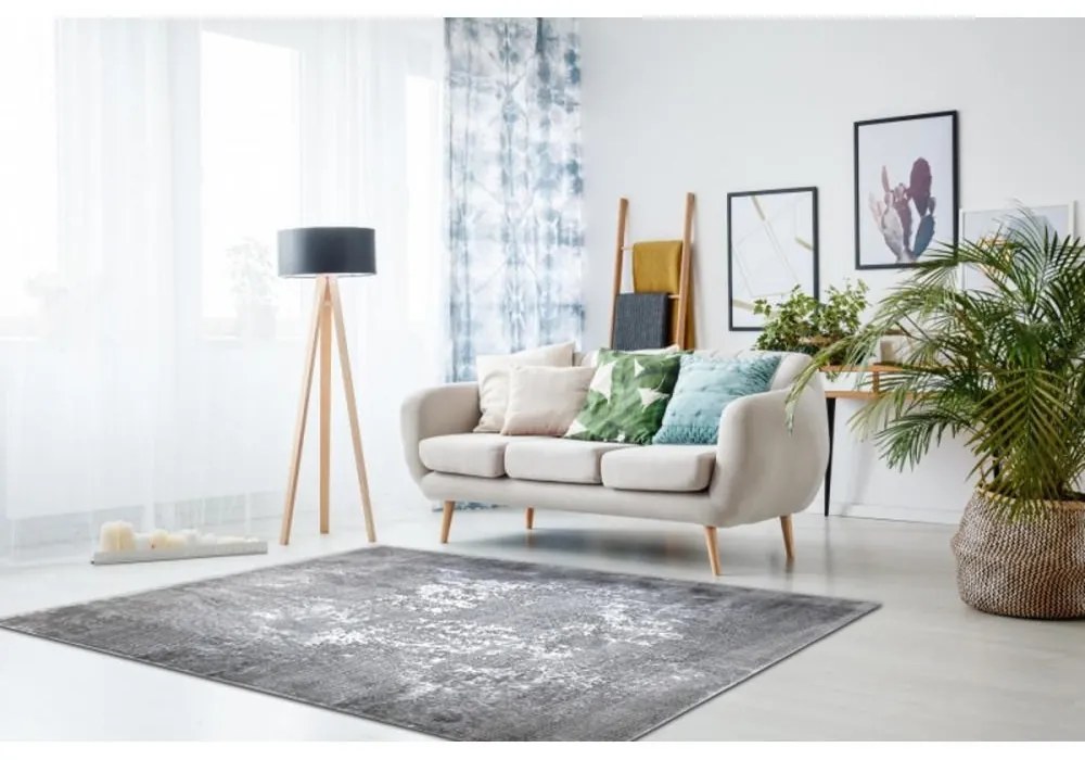 Luxusný kusový koberec akryl Dex sivý 240x350cm
