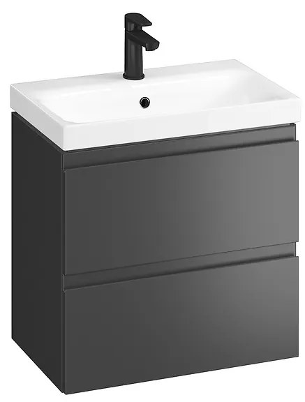 Cersanit Moduo, závesná umývadlová skrinka 60x45x57 cm, antracitová matná, S590-068-DSM