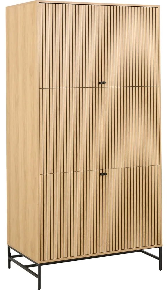 Šatníková skriňa v dekore duba v prírodnej farbe 99x200x60 cm Albany – Actona