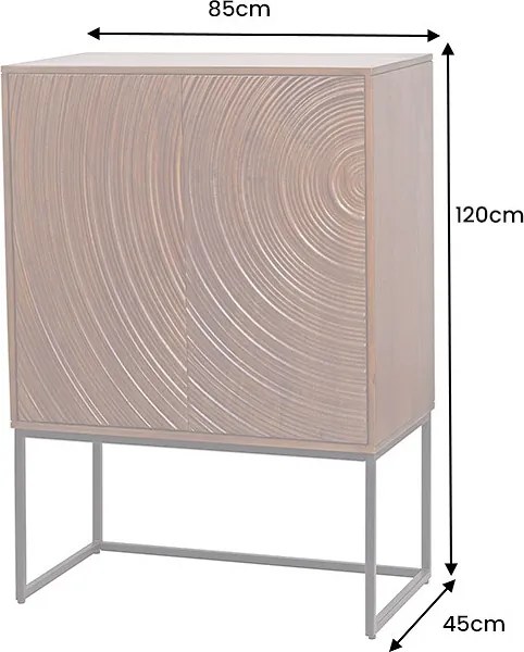 Dizajnová vysoká komoda Waseemah 120 cm hnedé mango