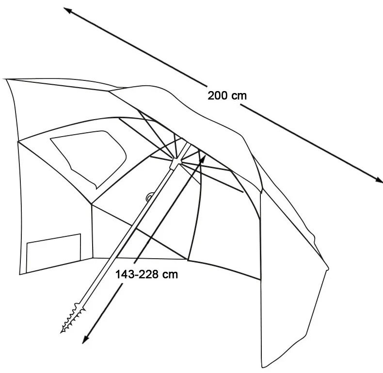 Plážový slnečník, 225 cm
