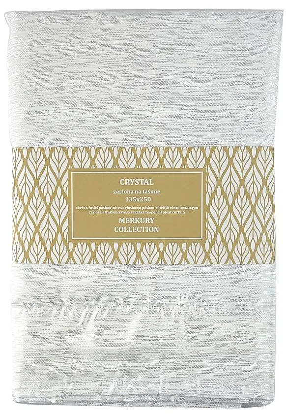 Záves na páske Crystal 135x250 biela Merkury Home