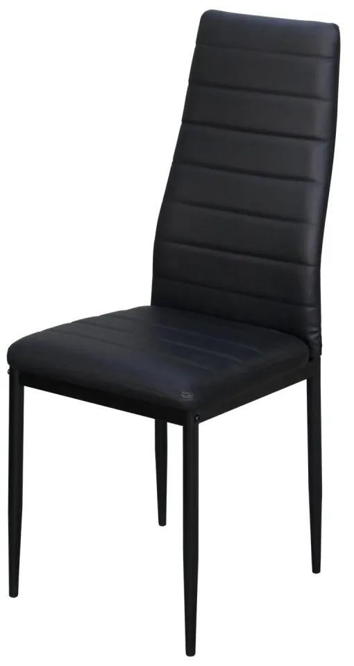 Jedálenská stolička SIGMA— kov / ekokoža, čierna