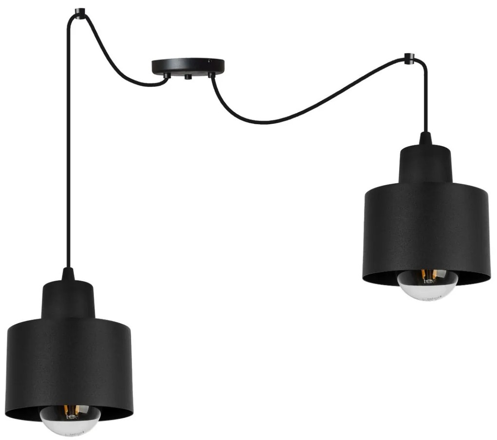 Závesné svietidlo Panta Spider, 2x čierne kovové tienidlo