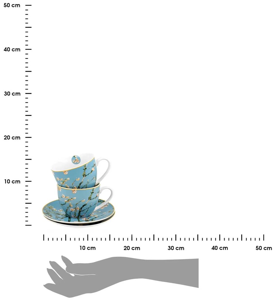 Porcelánová šálka s podšálkou Van Gogh Almond Blossom 250 ml sada 2ks