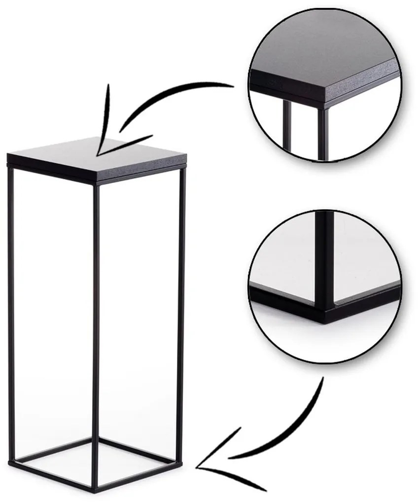 Kvetinový stojan CHARR 60 cm čierny