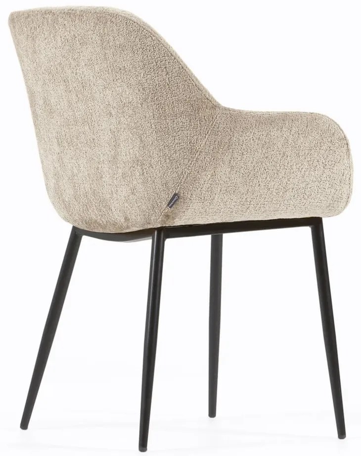 Béžové čalúnené jedálenské kreslo Konna – Kave Home