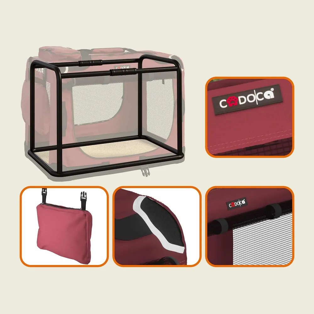 Prepravná taška pre psy a mačky ELI, 60x42x42cm, tmavočervená Cadoca