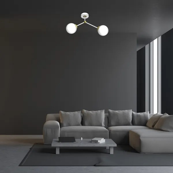 Prisadený luster JOY 2xE14/40W/230V biela/zlatá