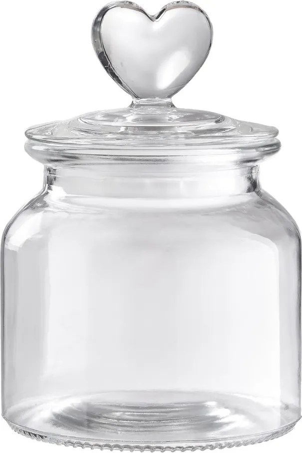 SWEET HEART Dóza sklenené srdca 650 ml