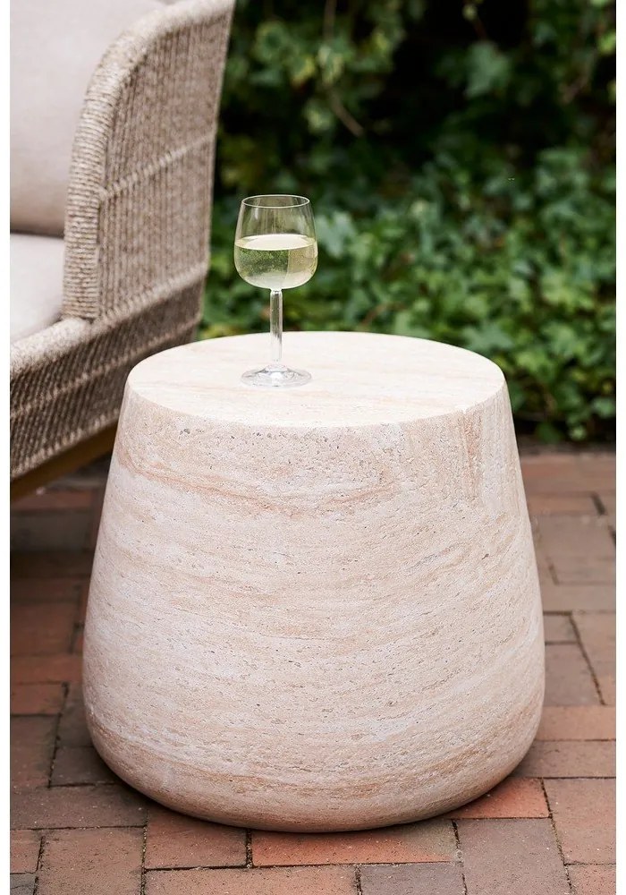 Kamenný okrúhly odkladací stolík ø 47,5 cm Bonn – House Nordic