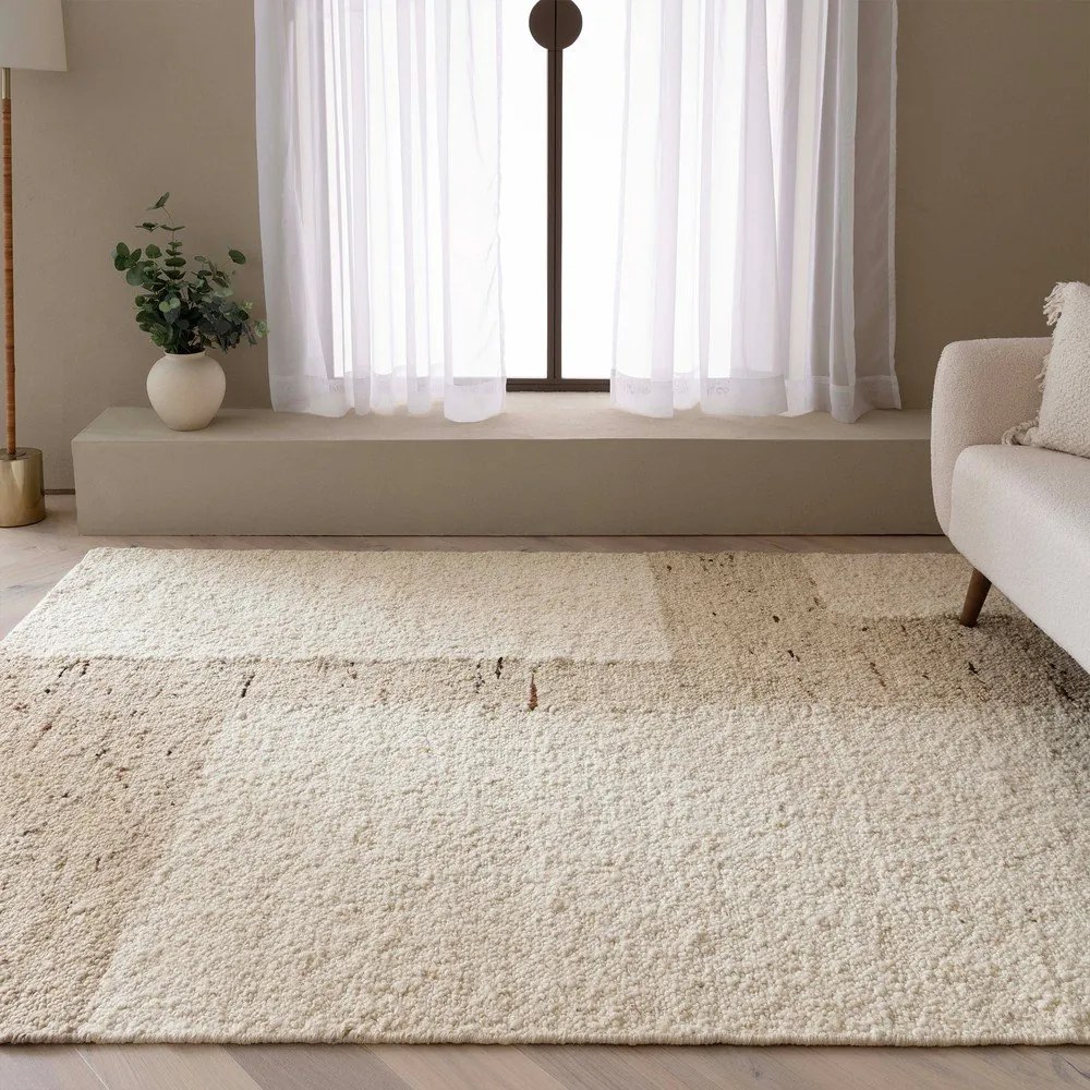 Béžový obojstranný/ručne tkaný vlnený koberec 120x170 cm Napa Tumbla – Asiatic Carpets