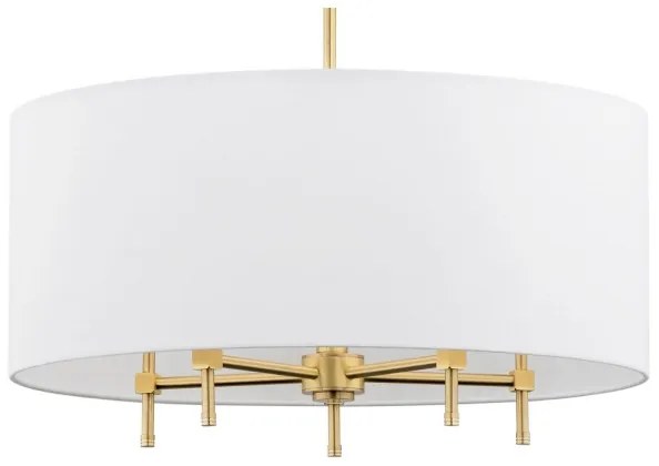 Argon 2132 - Luster na tyči ABBANO 5xE14/7W/230V mosadz/biela