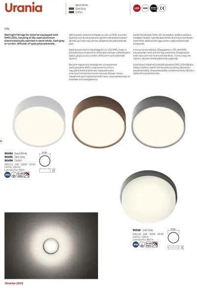 Redo 90516 - LED Vonkajšie stropné svietidlo URANIA LED/10W/230V IP65 antracit