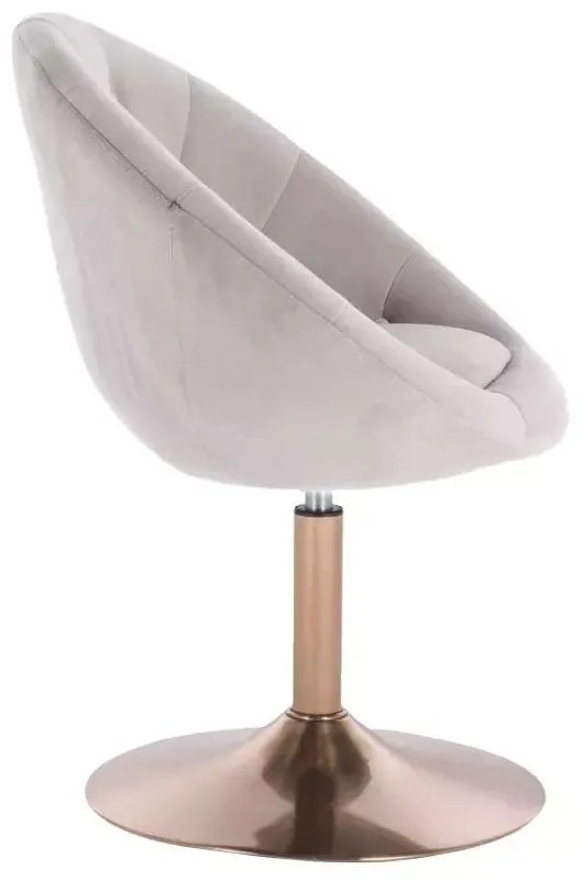 LuxuryForm DESIGN Kreslo VERA VELUR na zlatom tanieri - svetlo šedé