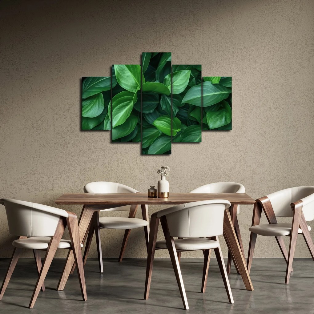 Obraz - Zelené listy (150x105 cm)