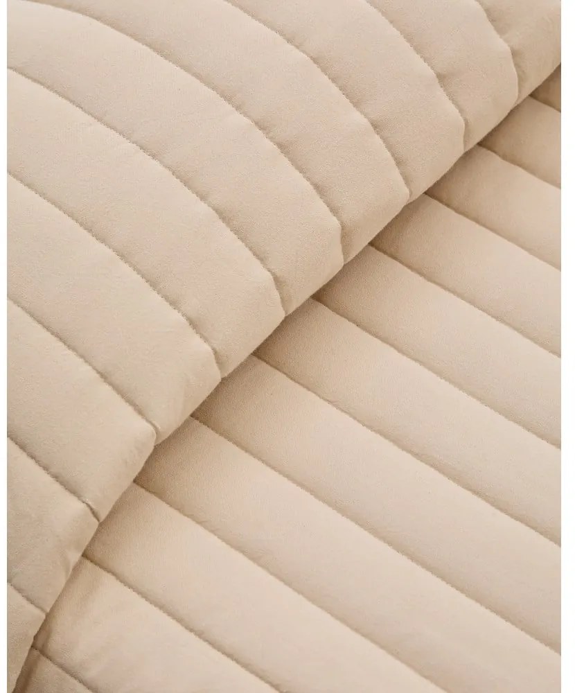 Béžový prešívaný pléd z Bio bavlny 180x240 cm Sini – Kave Home