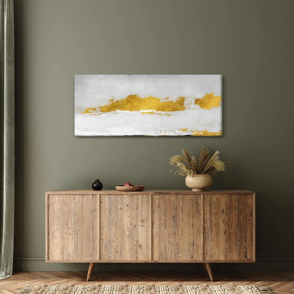 Obraz - Zlaté a šedé ťahy (120x50 cm)