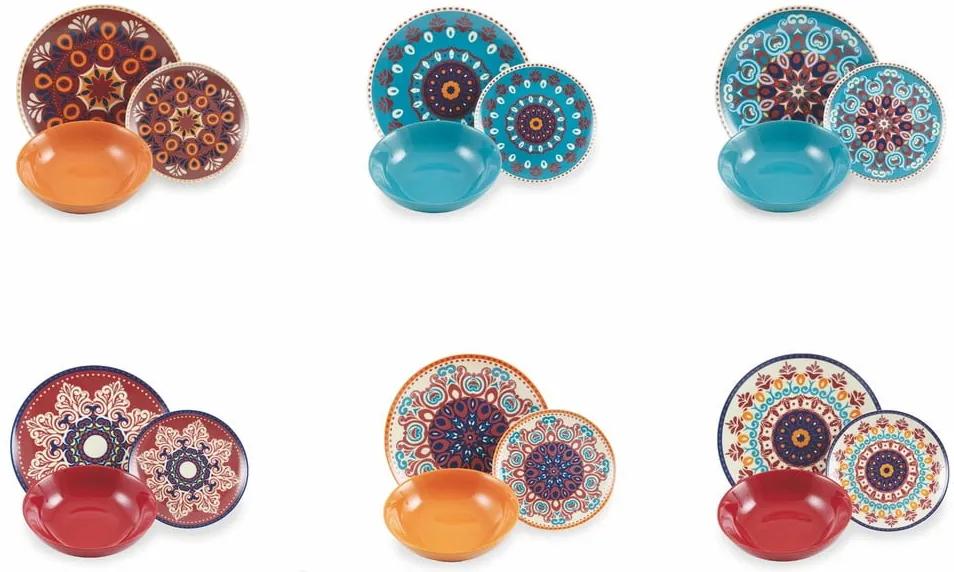 18-dielna súprava farebného riadu z porcelánu a kameniny Villa d'Este Shiraz