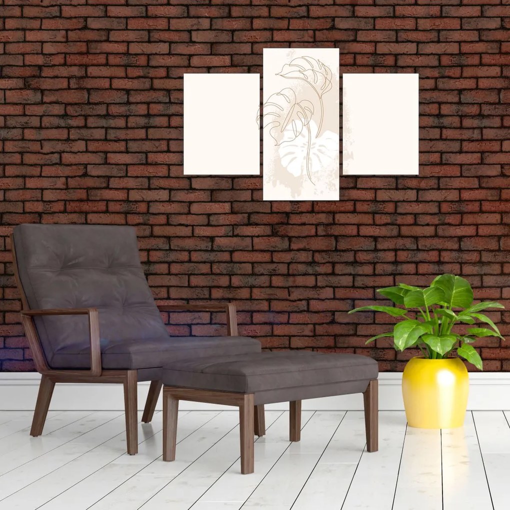 Obraz - Line art monstera N⁰1 (90x60 cm)