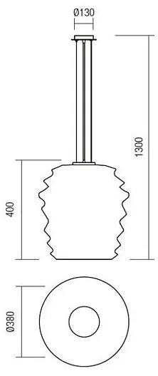 Redo 01-1142 - Luster na lanku MAGMA 1xE27/42W/230V, priemer 38 cm, lesklý chróm/biela