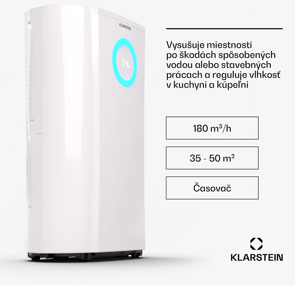 Klarstein DryFy Pro Connect 20 Smart, odvlhčovač, WiFi, kompresia, 20l/d, 20-30m²