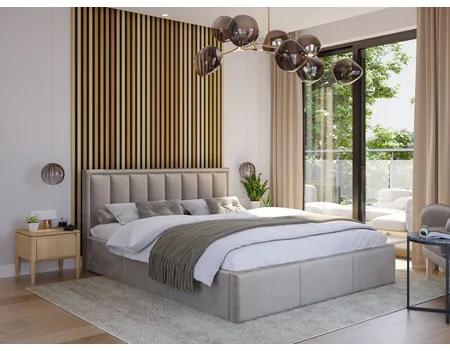 Čalúnená posteľ MOON rozmer 140x200 cm Sivá