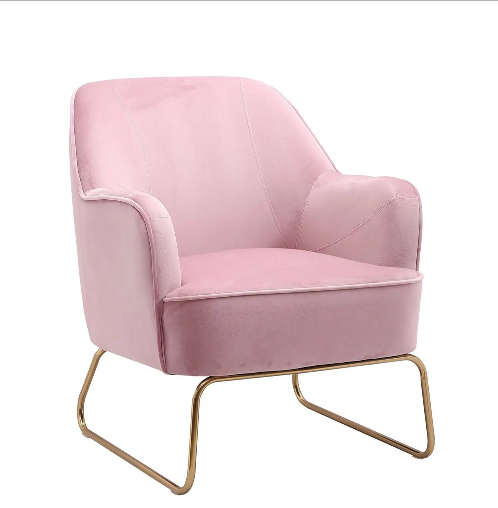 Růžové zamatové kresielko Firenze pink